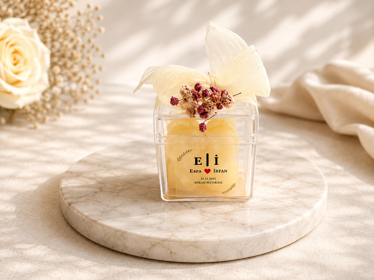 Kişiye Özel Mika Kutulu Bubble Mum Hediyeliği