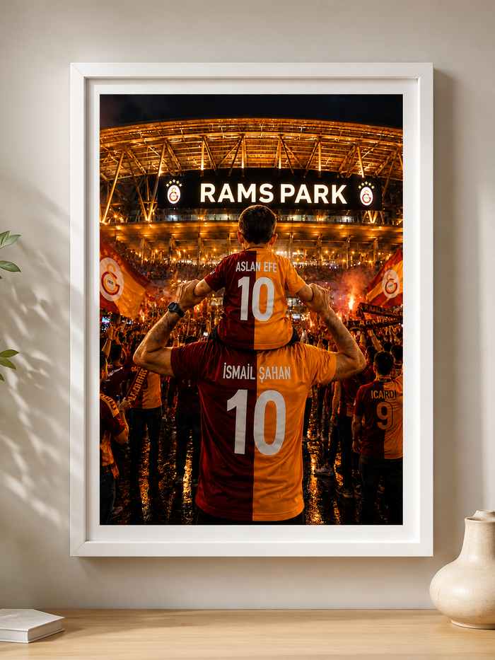 Kişiye Özel Galatasaray Temalı İsimli Forma Çerçevesi