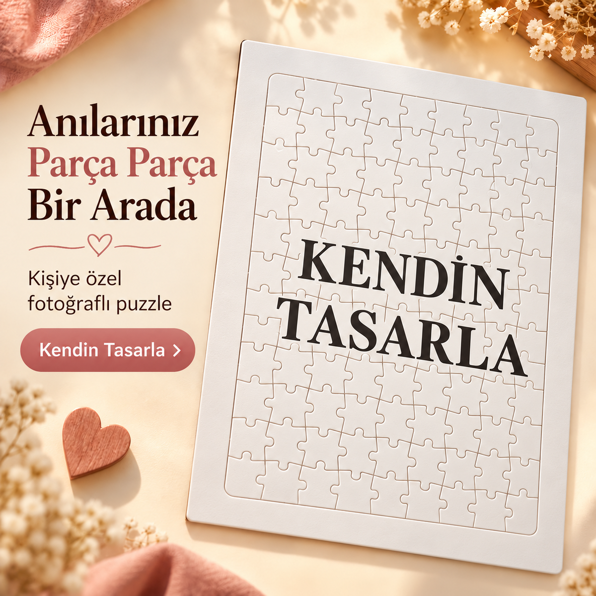 Kişiye Özel Fotoğraflı Çok Parçalı Dikdörtgen Puzzle